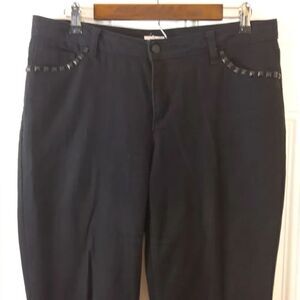 Liz Claiborne black stretch jeans with studs